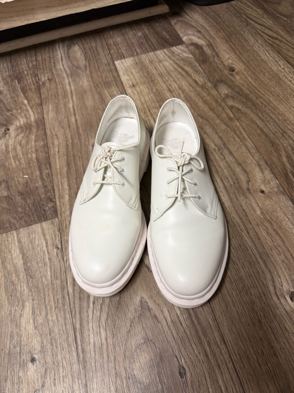 Dr. Martens Women's Cream Lace-Up Platform Oxfords